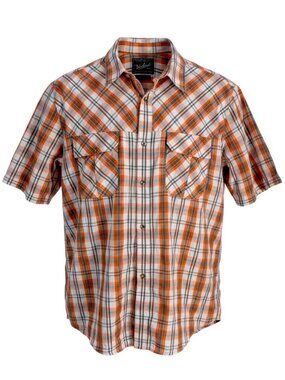 WOOLRICH Orange Plaid Short Sleeve Button-Up Shirt Outdoor Casual men’s L